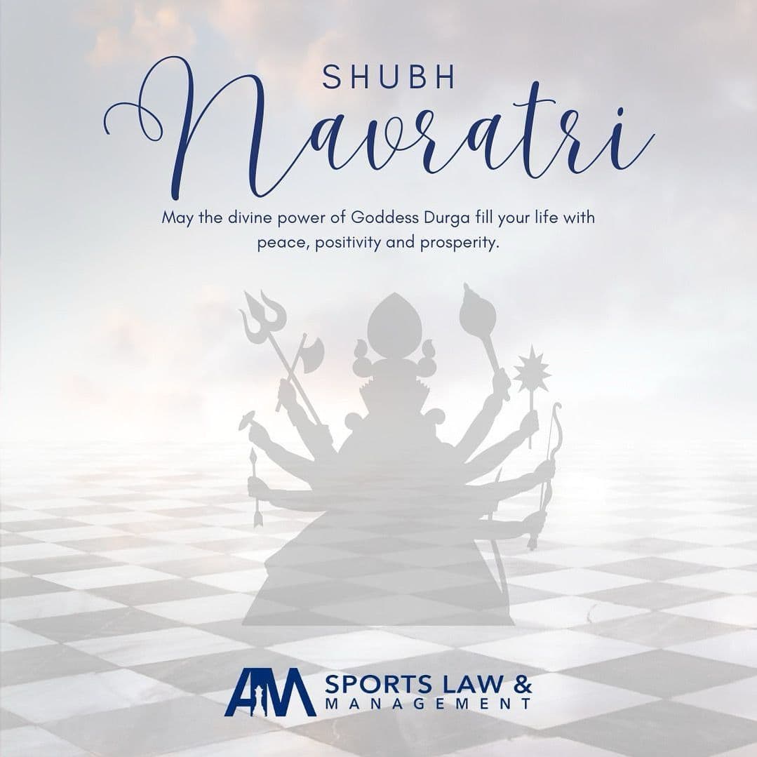 Shubh Navratri from AM Sports Law — Goddess Durga silhouette